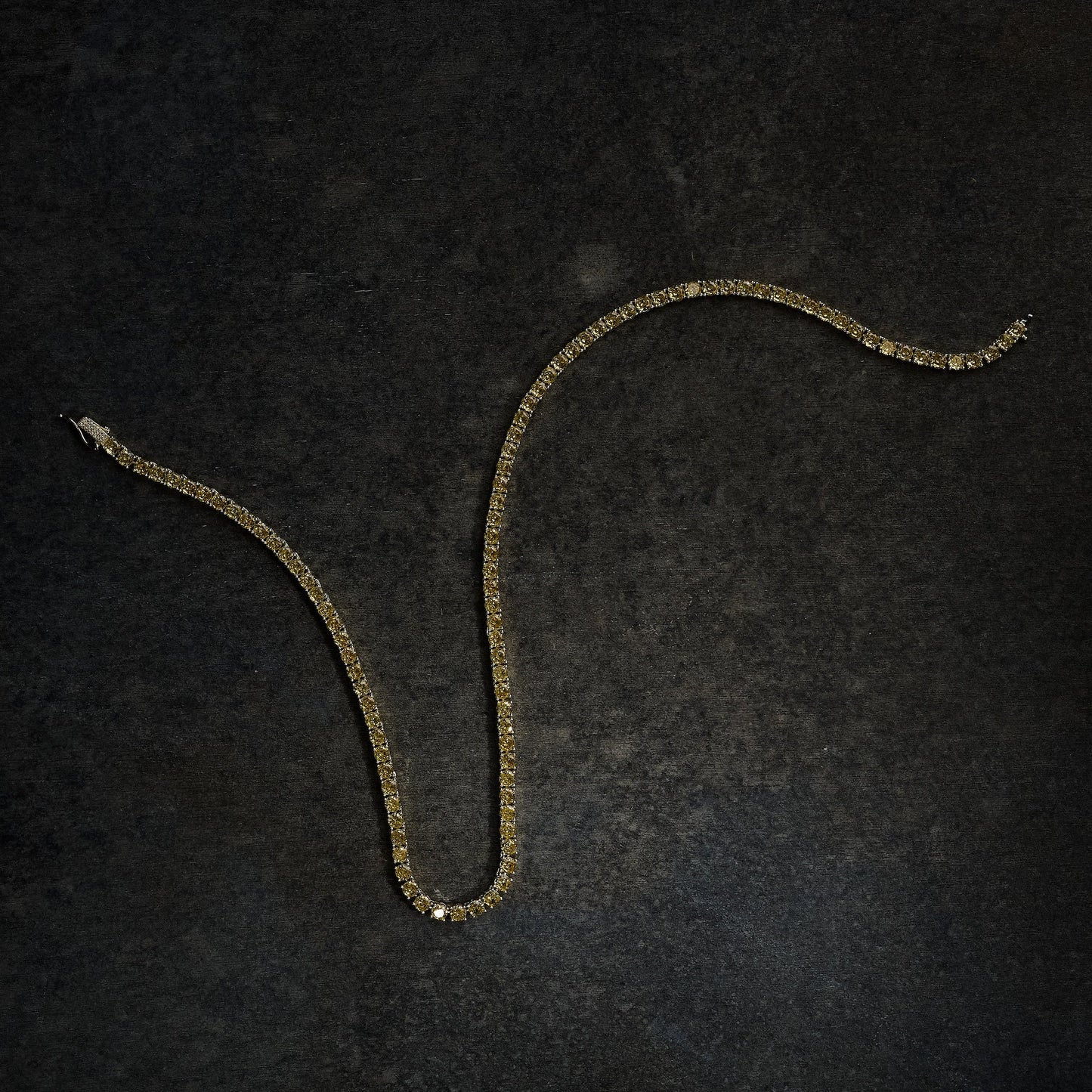 GLD X Bloody Osiris Iced Canary 5mm Diamond Tennis Chain in Yellow Gold Vermeil