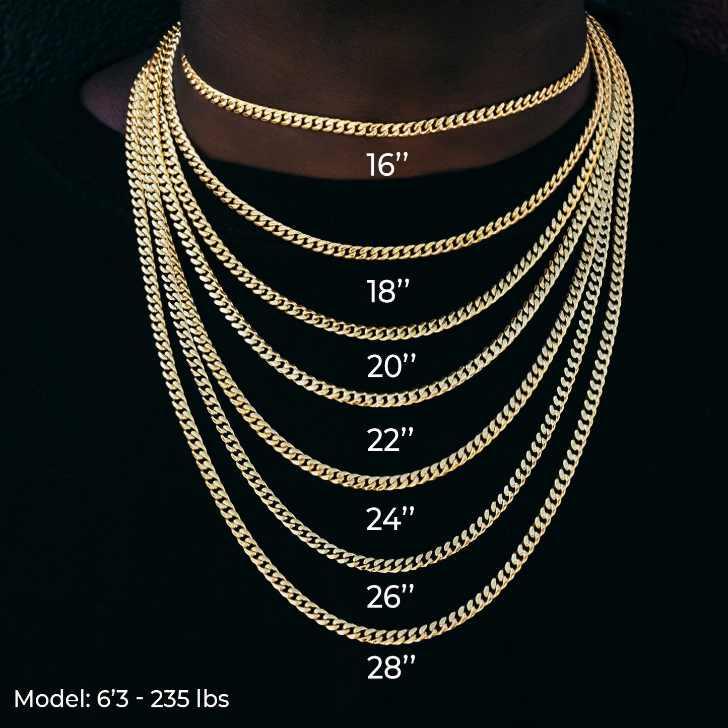 Palm Chain in Yellow Gold- 6mm